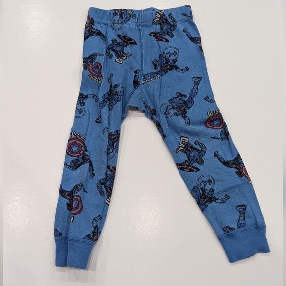 Hanna Andersson Marvel Captain America Super Hero Long John Pajamas Boys 90 3T - Picture 4 of 7
